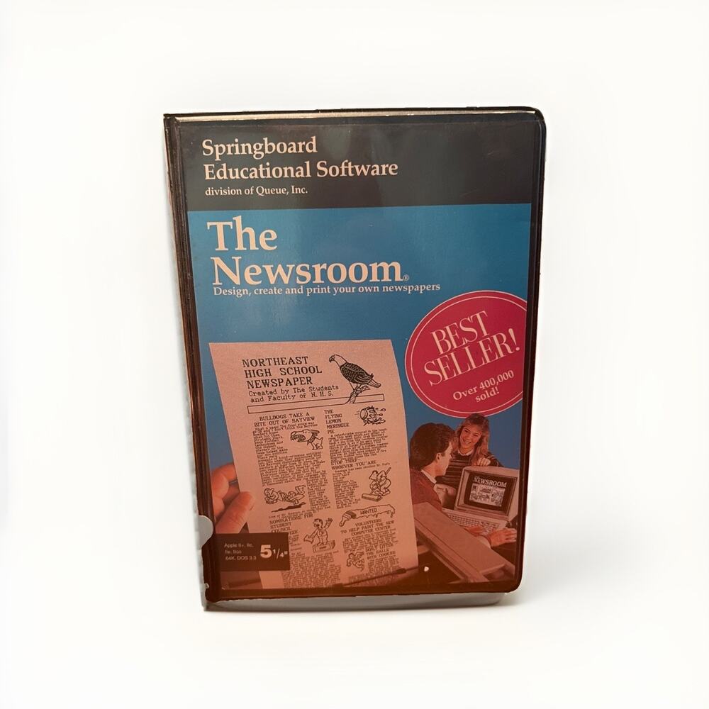 Vintage Springboard The Newsroom journalism Apple II+ IIe IIc IIgs 64 K 1990